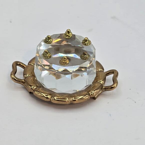 Swarovski Crystal Memories Birthday Cake Gold Tray No Box 191602 - Picture 1 of 11